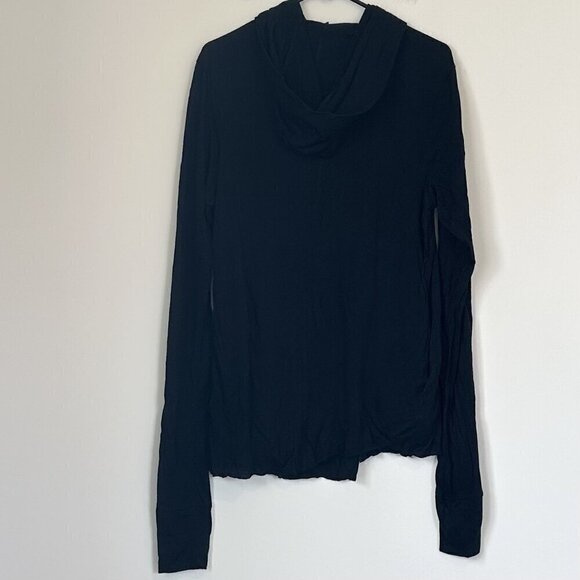 Minoar Black Lightweight Wool Hooded Cardigan - Size: Medium - Picture 8 of 8